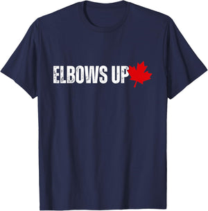 Elbows Up Canada, Pro-Canada Political T-Shirt - T-Shirt | Navy