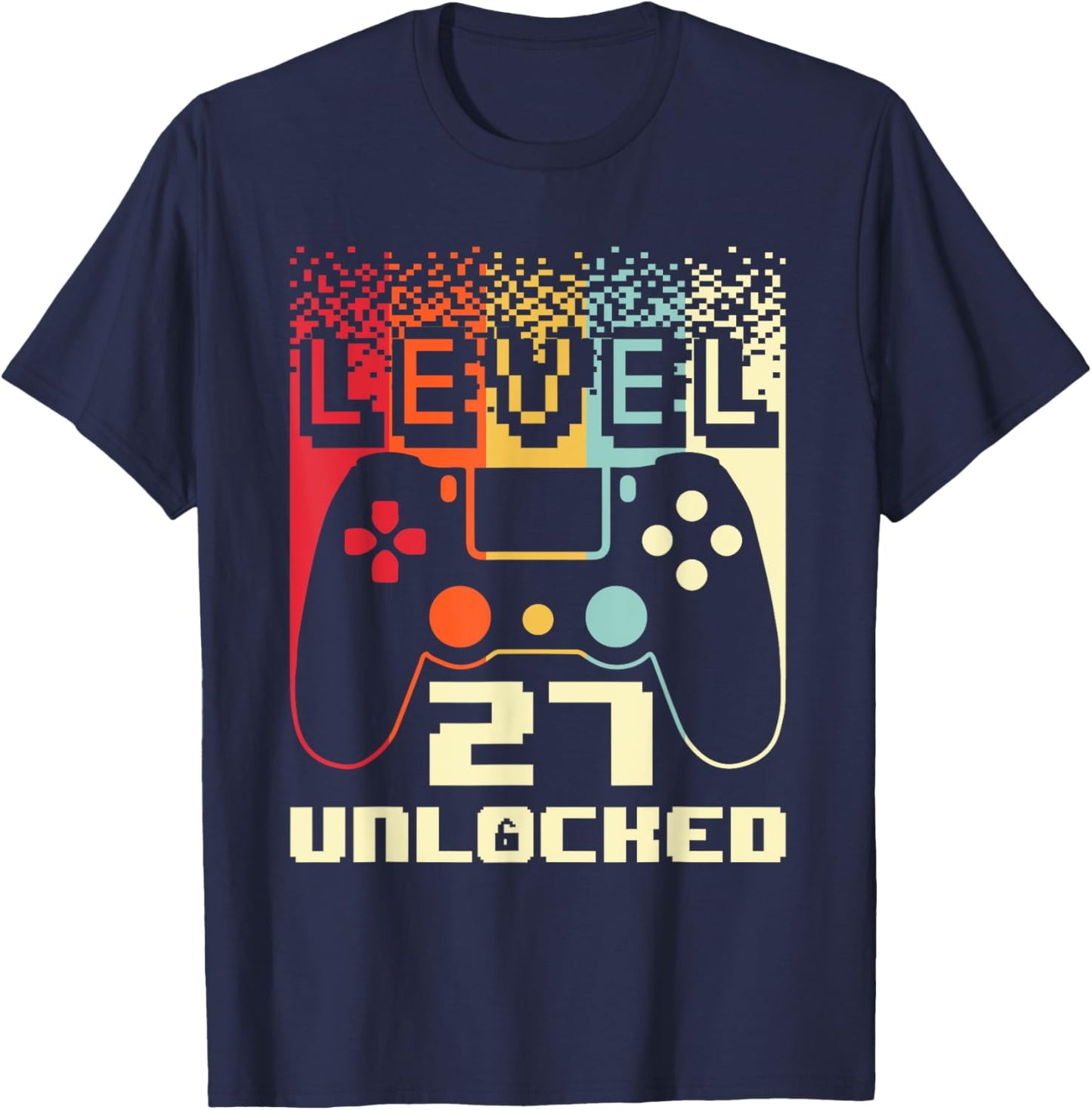 27th Birthday Level 27 Unlocked Gamer 27 Year Old T-Shirt - T-Shirt | Navy