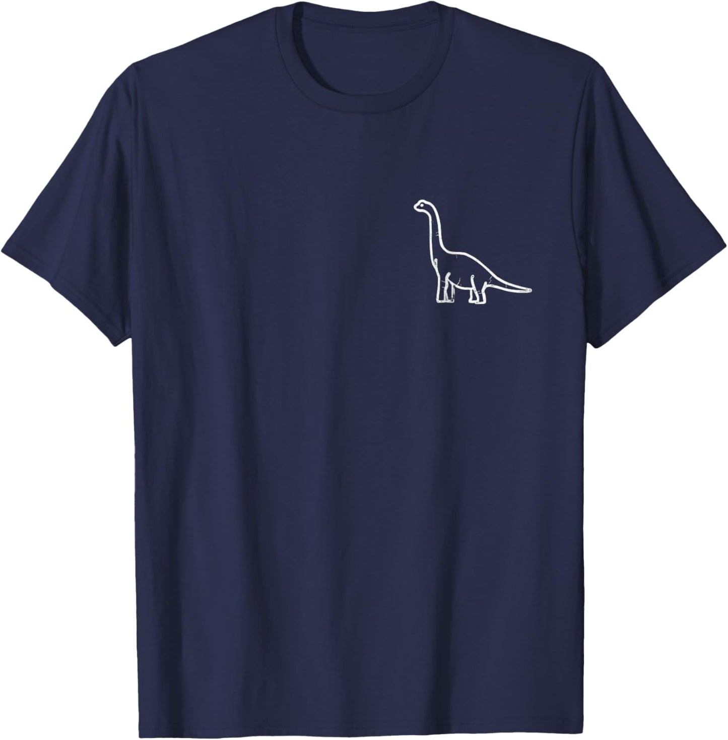 Minimalist Brontosaurus Outline Dino Lover Paleontology Gift T-Shirt - T-Shirt | Navy