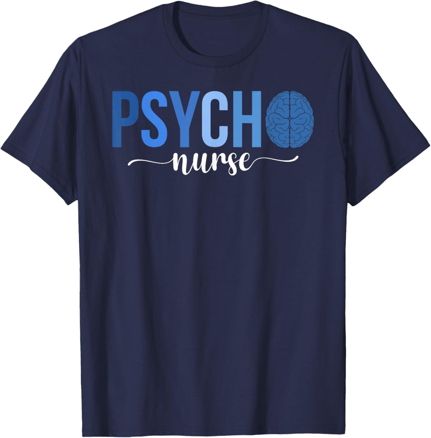 Boho Psych Nurse Appreciation Psychiatric Nurse T-Shirt - T-Shirt | Navy