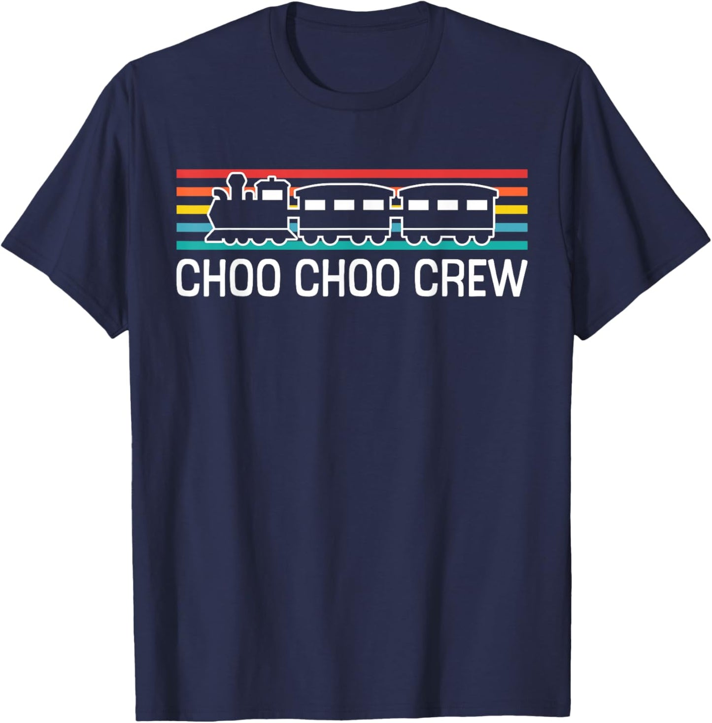 Choo Choo Crew Railway Train Birthday T-Shirt - T-Shirt | Navy