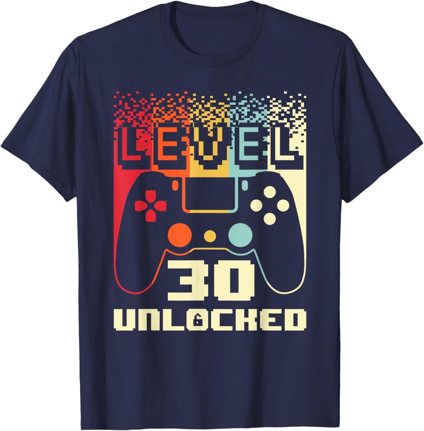30th Birthday Level 30 Unlocked Gamer 30 Year Old T-Shirt - T-Shirt | Navy