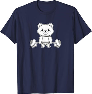 Bear Bodybuilder Weight lifting Gym Workout Sports T-Shirt - T-Shirt | Navy