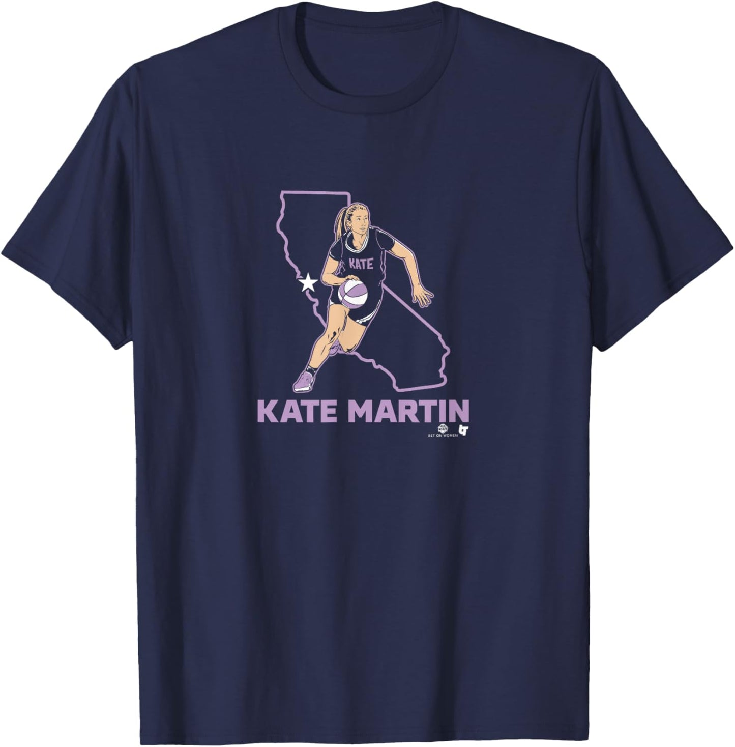 Kate Martin - State Star - Golden State Women's Basketball T-Shirt - T-Shirt | Navy