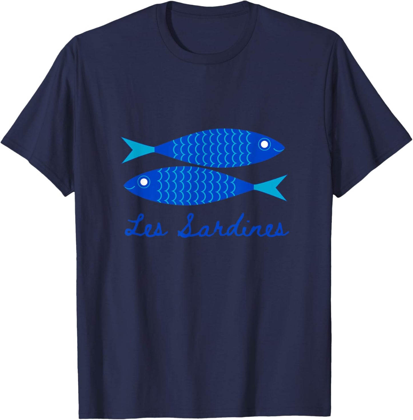 Les sardines fisherman aesthetic coastal sardine fish T-Shirt - T-Shirt | Navy