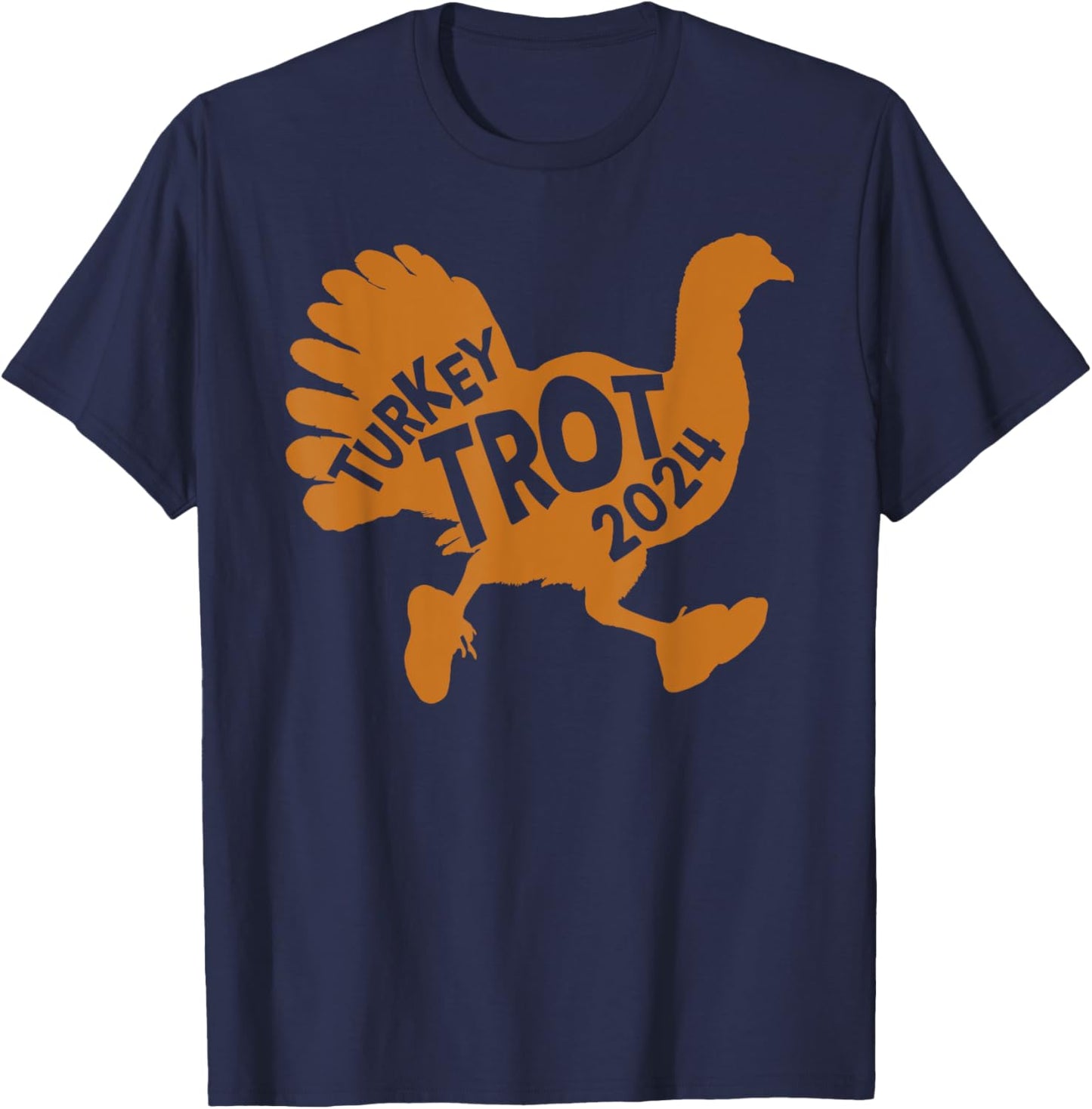 Turkey Trot Squad 2024 Funny Thanksgiving Day Run Matching T-Shirt - T-Shirt | Navy