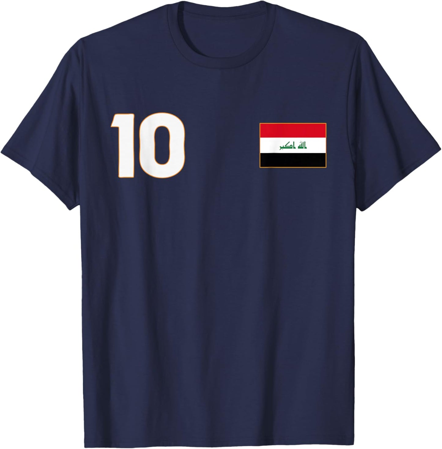 Iraq Flag Number 10 Shield Emblem National Pride T-Shirt - T-Shirt | Navy