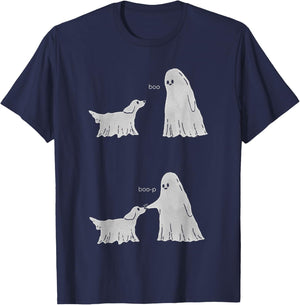 Boo Boo-p Ghost Dog Halloween T-Shirt - T-Shirt | Navy