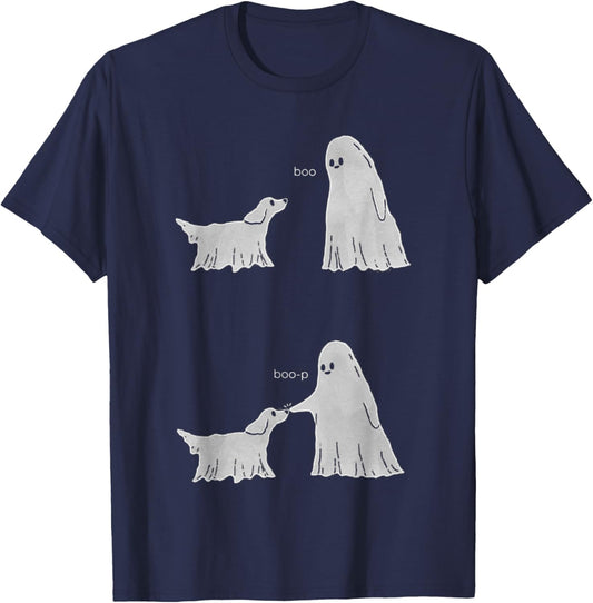 Boo Boo-p Ghost Dog Halloween T-Shirt - T-Shirt | Navy