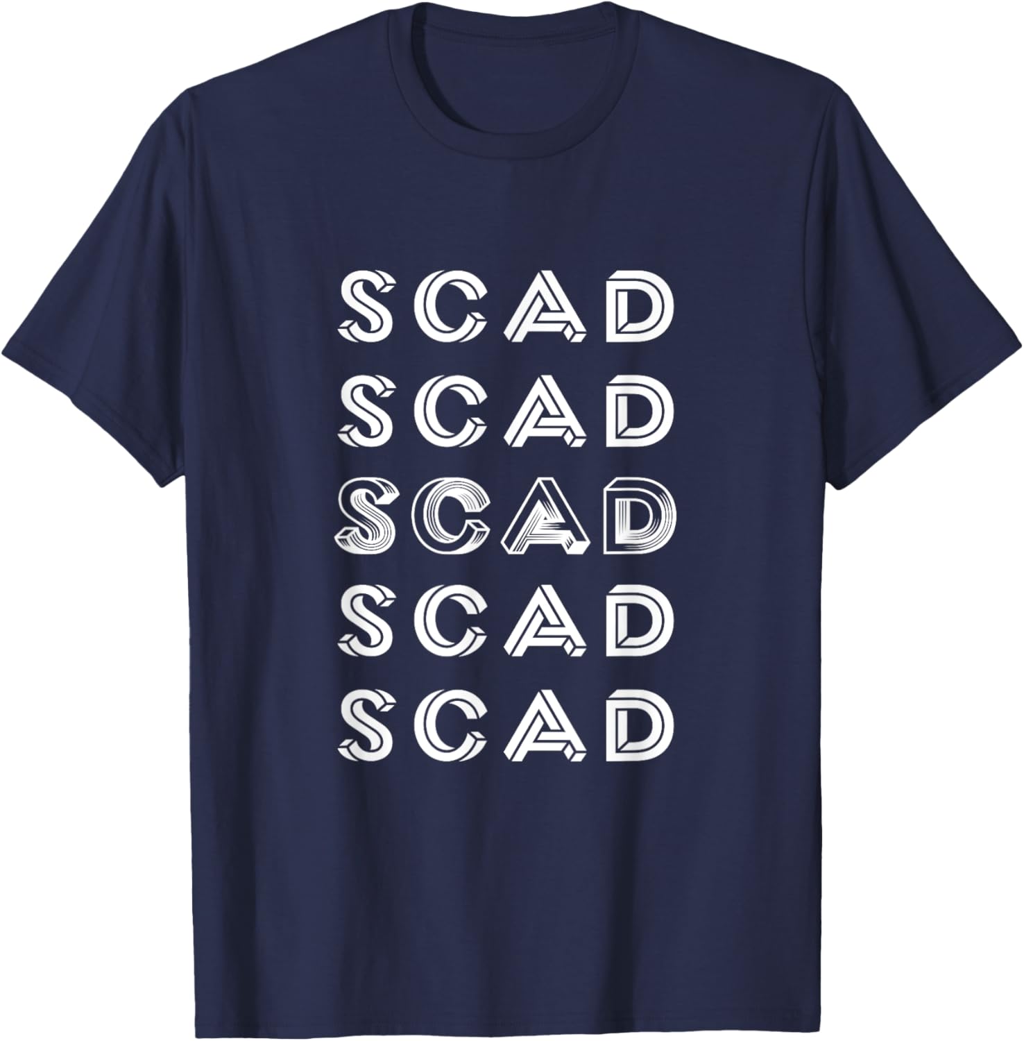 SCAD 3D M.C. Escher Style College T-Shirt - T-Shirt | Navy