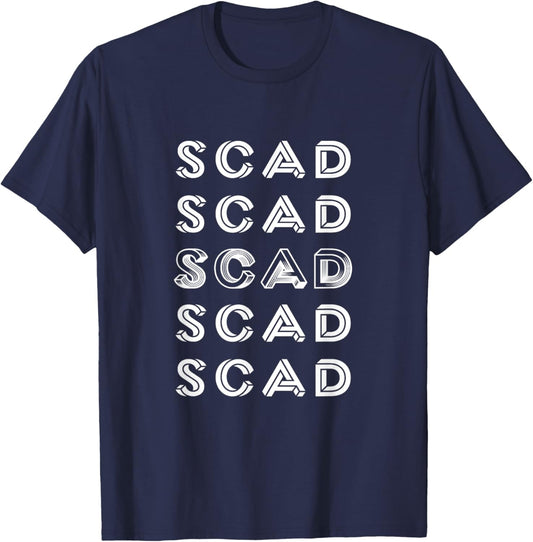 SCAD 3D M.C. Escher Style College T-Shirt - T-Shirt | Navy