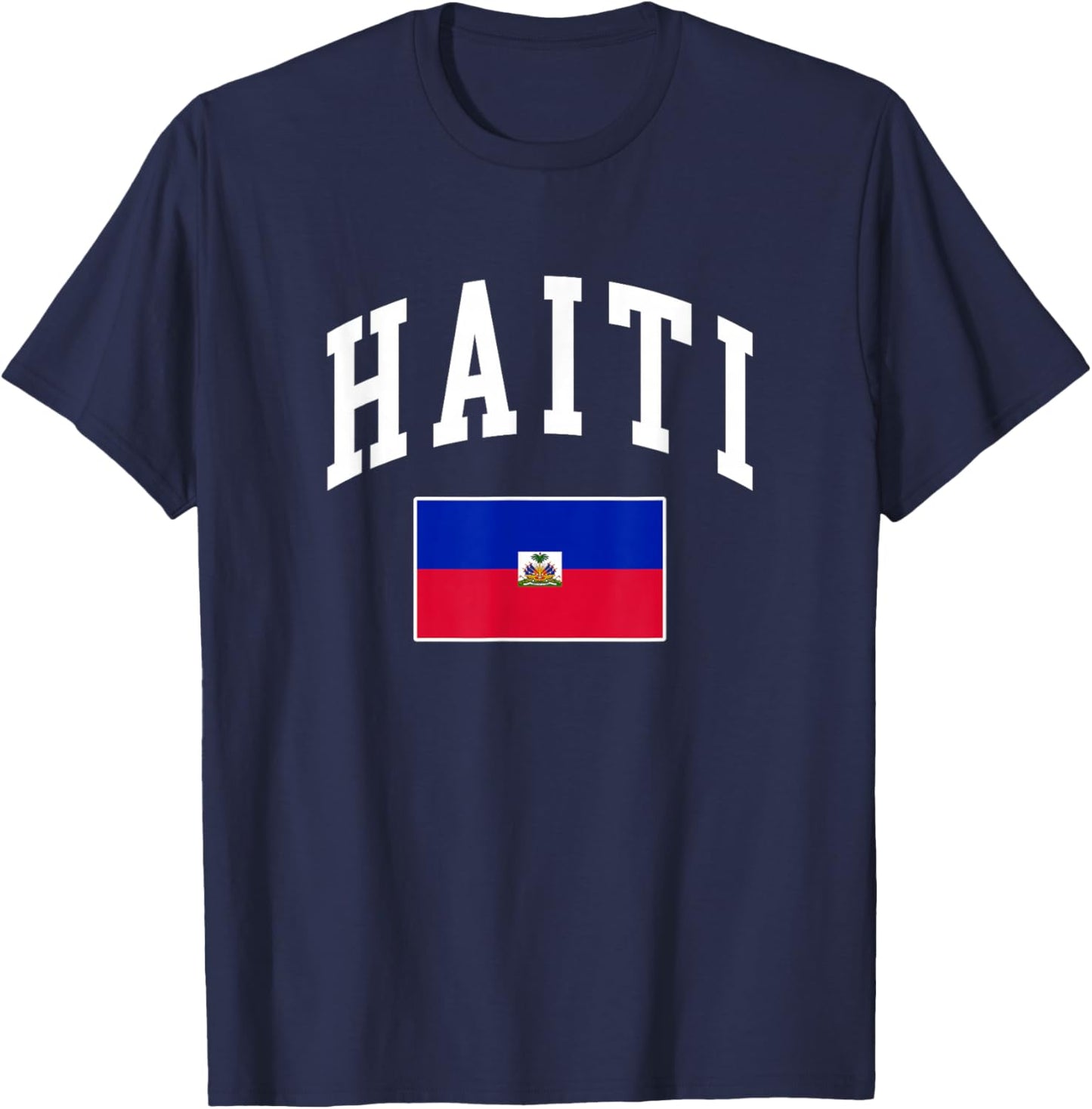 Haiti Haitian Flag Retro Vintage Classic Graphic T-Shirt - T-Shirt | Navy