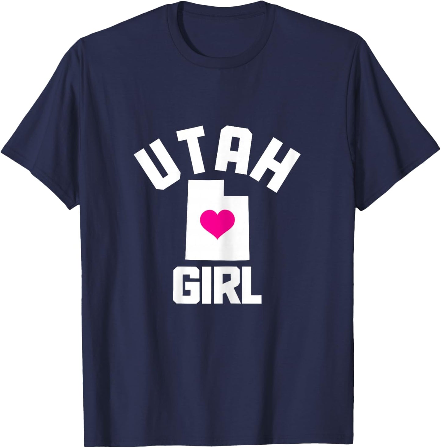 Utah Heart State Map Girl T-Shirt - T-Shirt | Navy