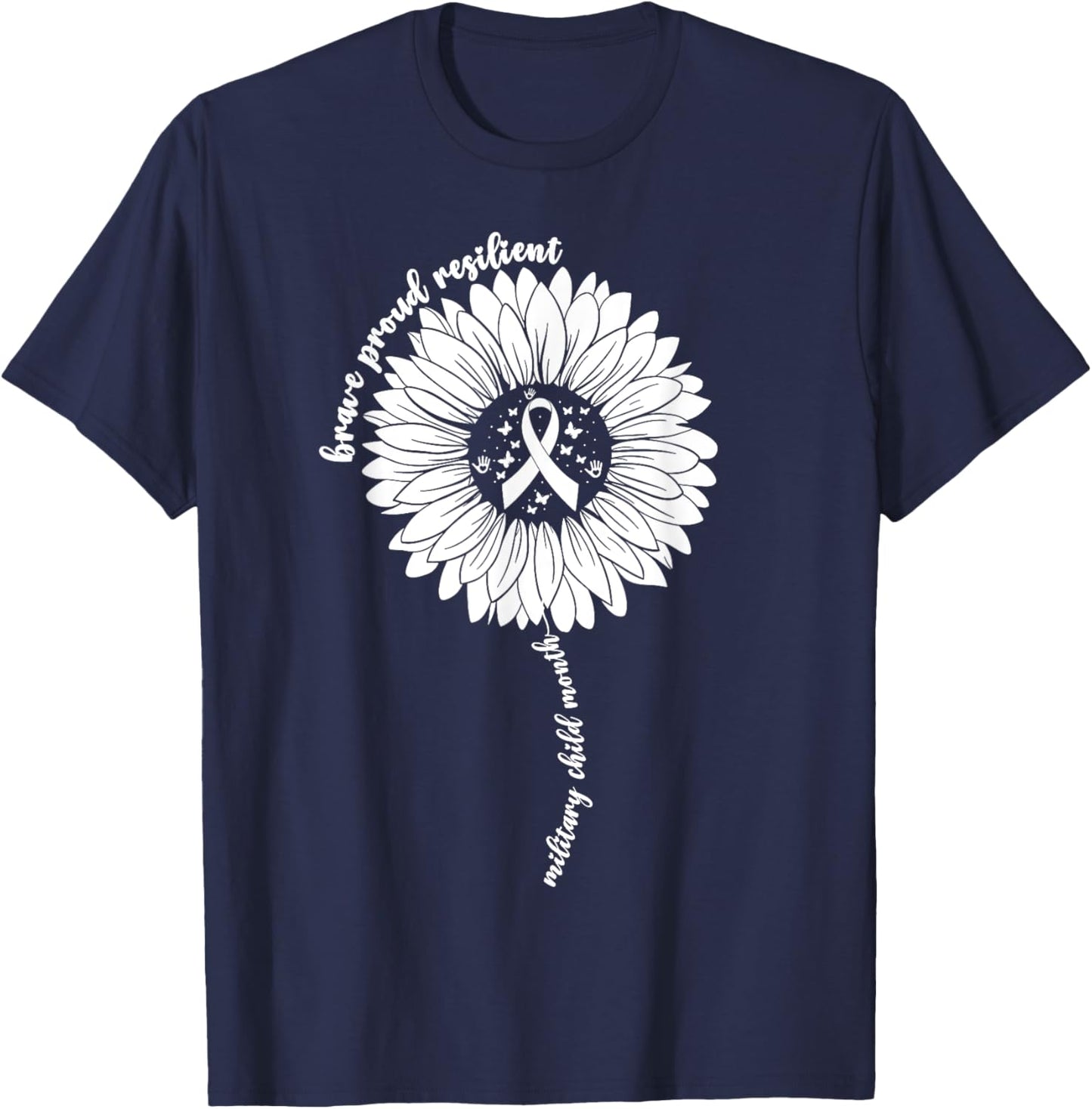 Purple Up For Military Kids Month Of Military Child Girls T-Shirt - T-Shirt | Navy