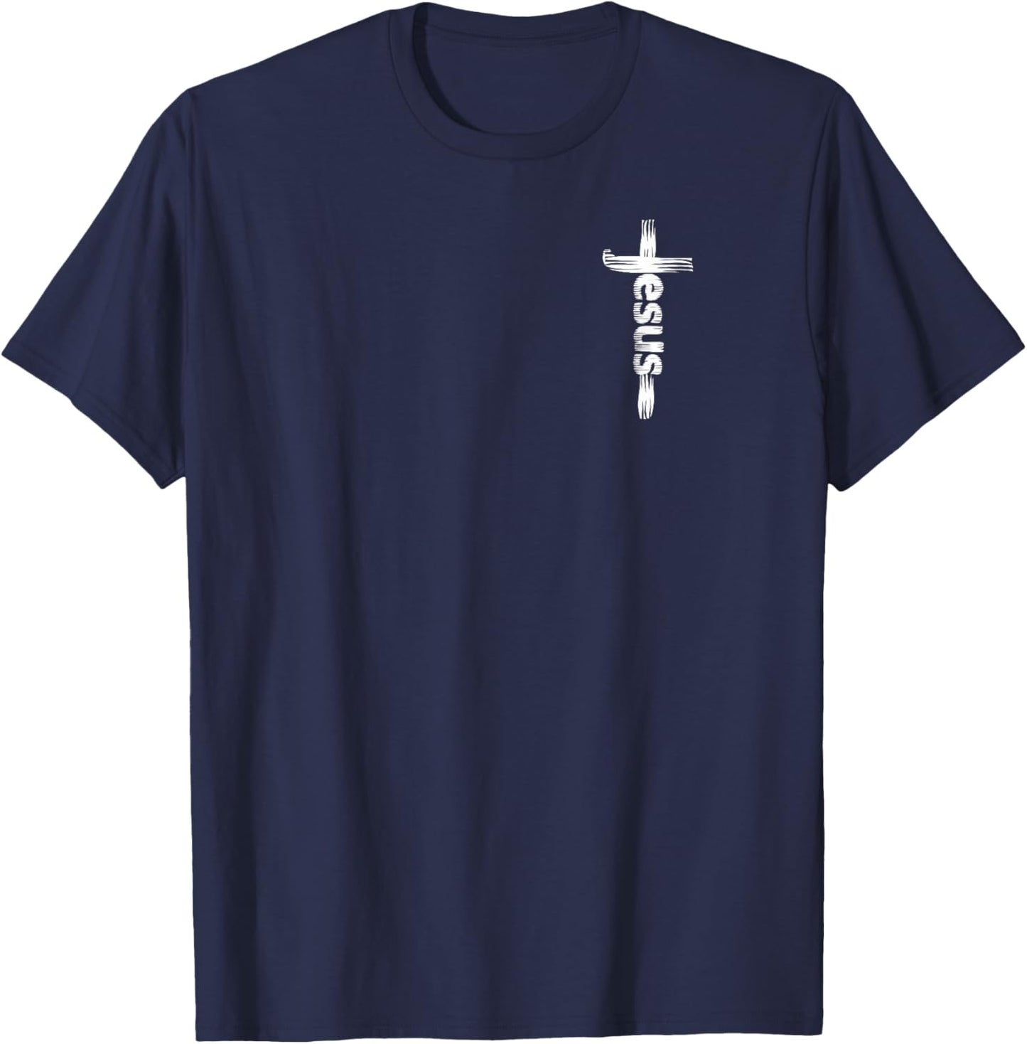 Christian Jesus Rugged Cross T-Shirt - T-Shirt | Navy