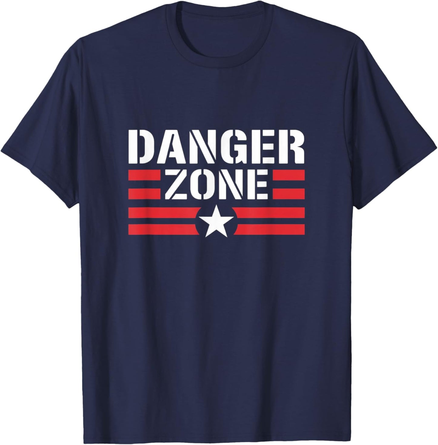Danger Zone Graphic Novelty Design T-Shirt - T-Shirt | Navy