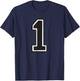 Number 1 Birthday Varsity Sports Team Yellow Shirt T-Shirt - T-Shirt | Navy