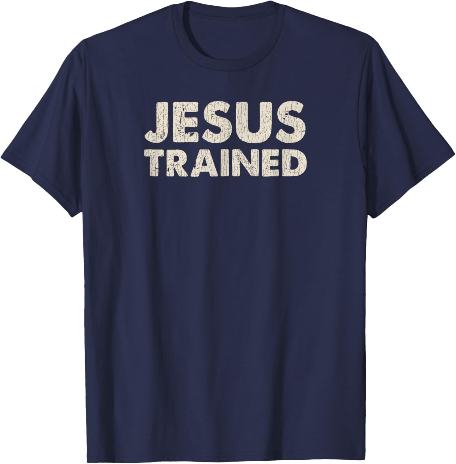 Vintage Retro Jesus Trained Wrestling T-Shirt - T-Shirt | Navy