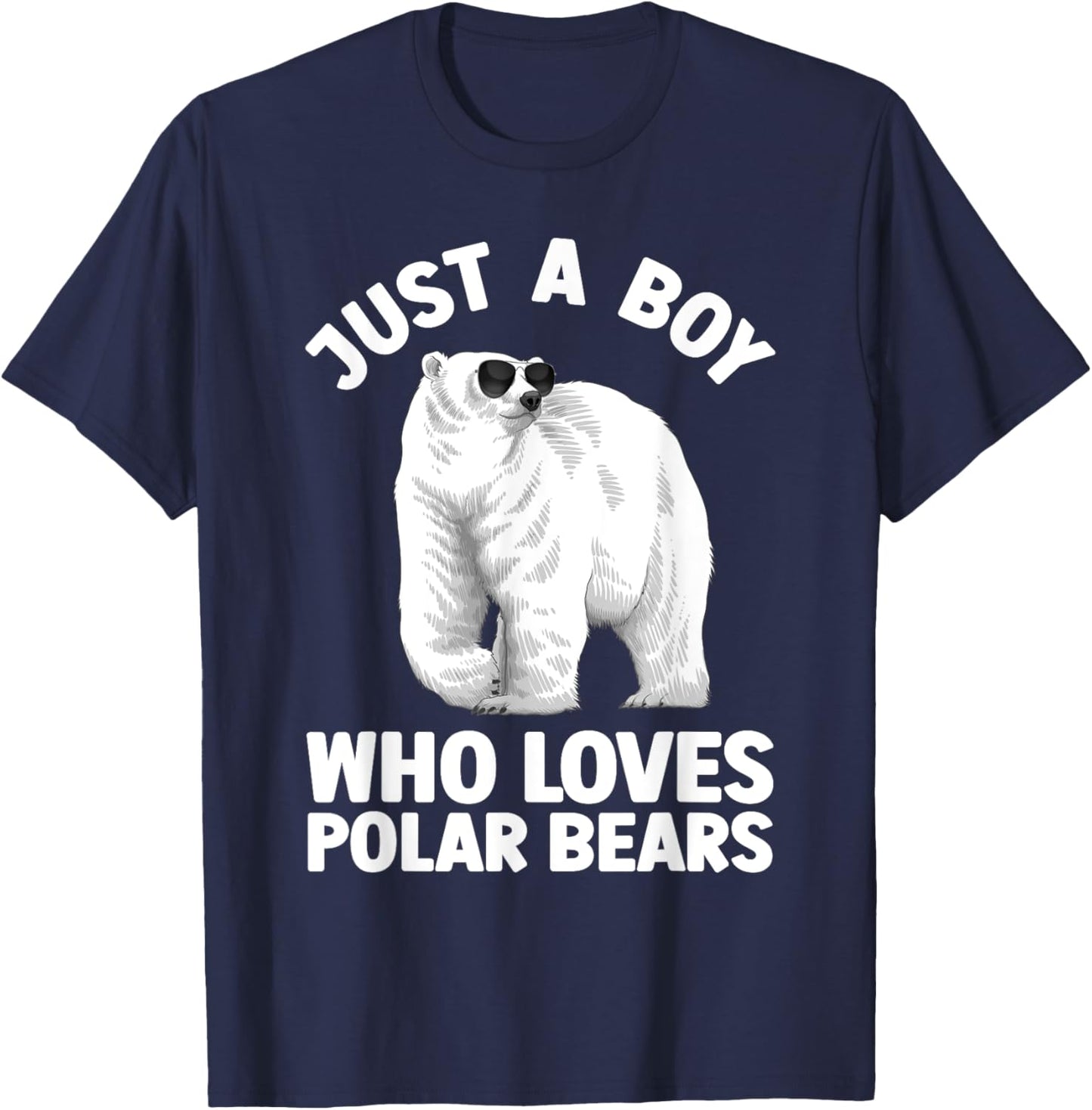 Cute Polar Bear Design Boys Arctic Polar Bear Lover T-Shirt - T-Shirt | Navy
