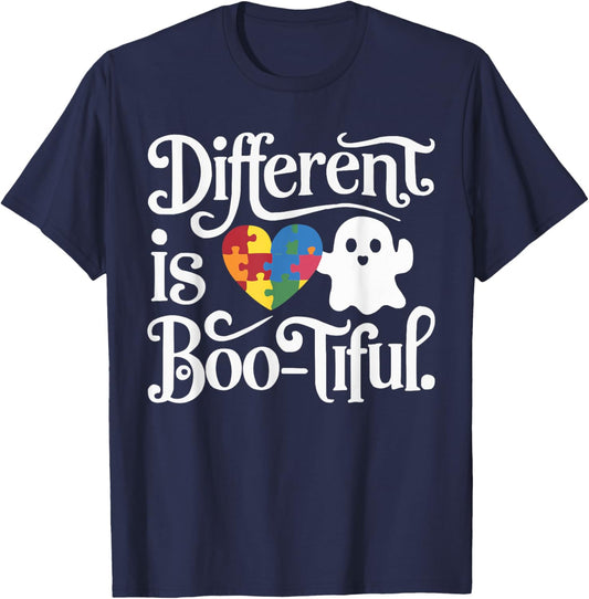 Support Autism Halloween Spooky Autistic Trick Or Treat T-Shirt - T-Shirt | Navy