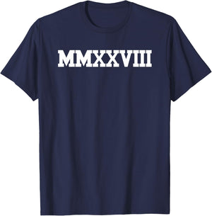 Class Of 2028 Senior Roman Numerals 2028 Graduation T-Shirt - T-Shirt | Navy
