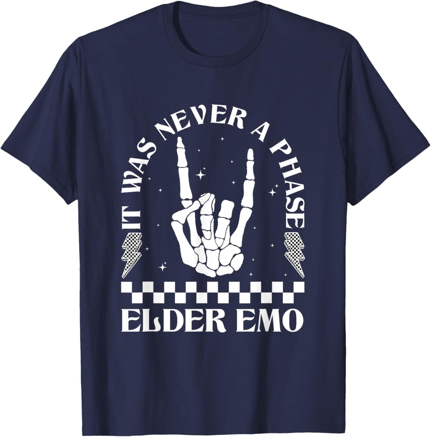 Vintage Elder Emo Club It was Never A Phase Goth Emo Music T-Shirt - T-Shirt | Navy