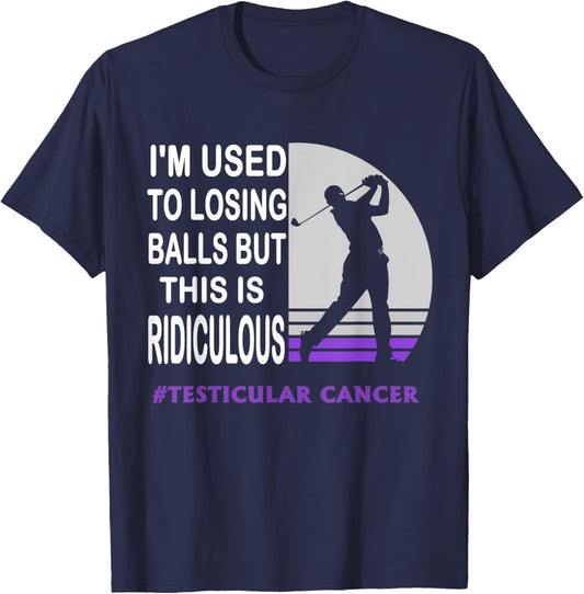 Testicular Cancer Awareness Survivor Funny Golf Player T-Shirt - T-Shirt | Navy