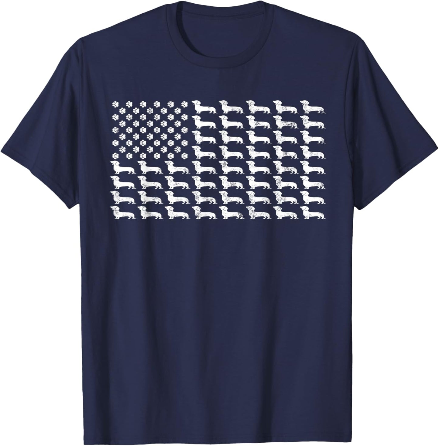 American Flag Dachshund Patriotic Dog Dad Mom 4th Of July T-Shirt - T-Shirt | Navy