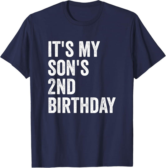 It's My Son's 2nd Birthday T-Shirt - T-Shirt | Navy