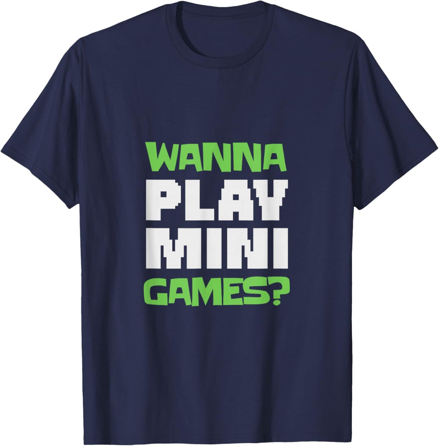 Wanna Play Mini Games? Retro Arcade Gamer Monkey T-Shirt - T-Shirt | Navy
