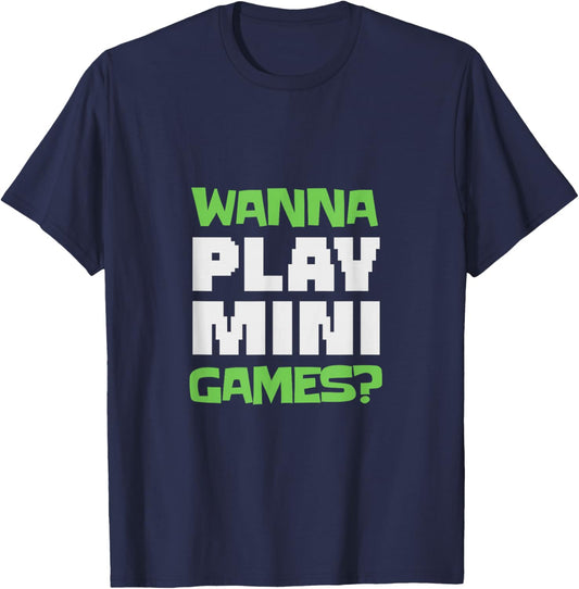 Wanna Play Mini Games? Retro Arcade Gamer Monkey T-Shirt - T-Shirt | Navy