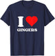 I Love Gingers I Heart Gingers Y2k Aesthetic Red Heart T-Shirt - T-Shirt | Navy