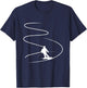Skier With Tracks In Deep Powder Snow Freeride Sport Skiing T-Shirt - T-Shirt | Navy