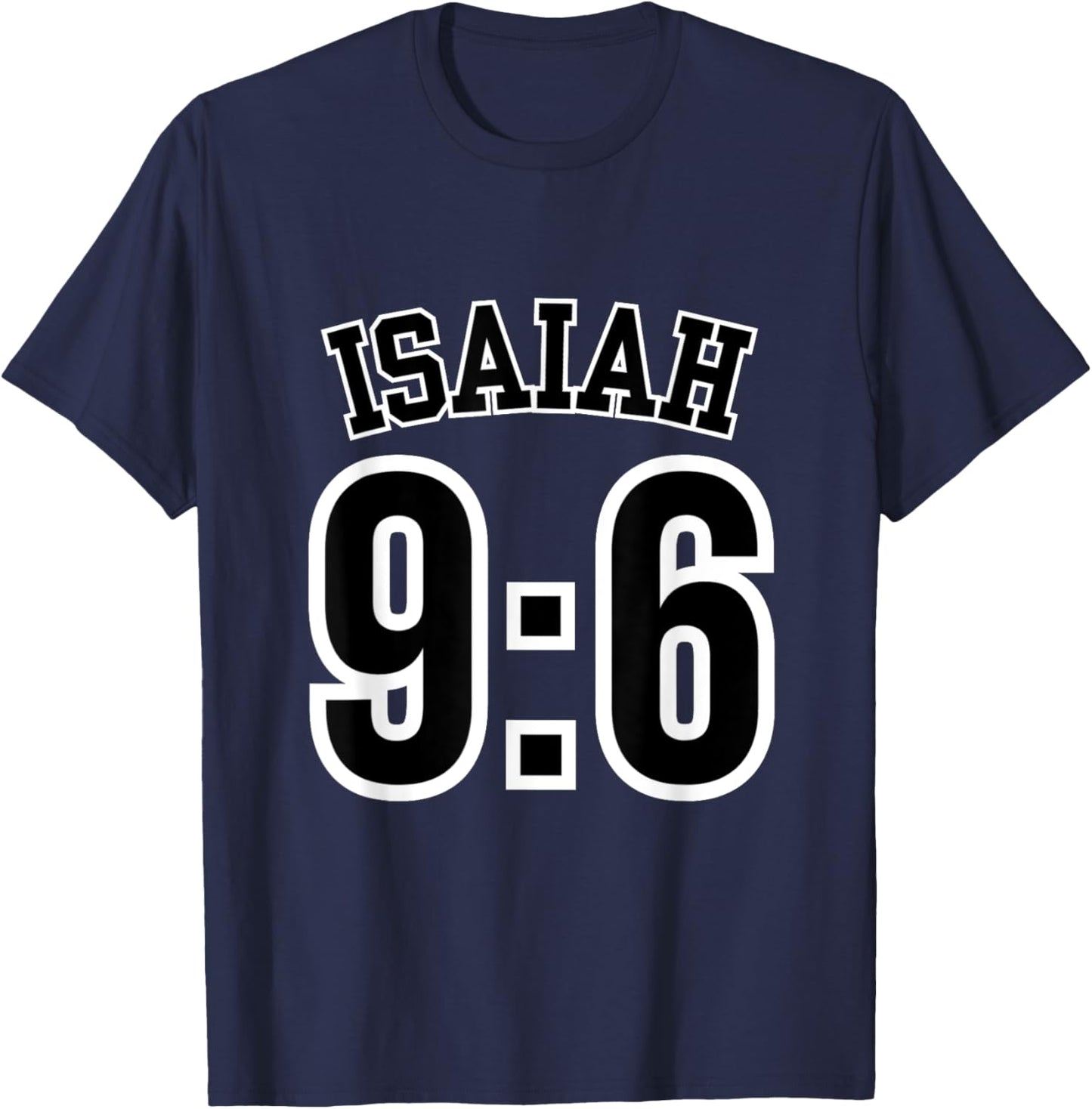 Isaiah 9:6 Sports Jersey Christian Scripture Verse Design T-Shirt - T-Shirt | Navy