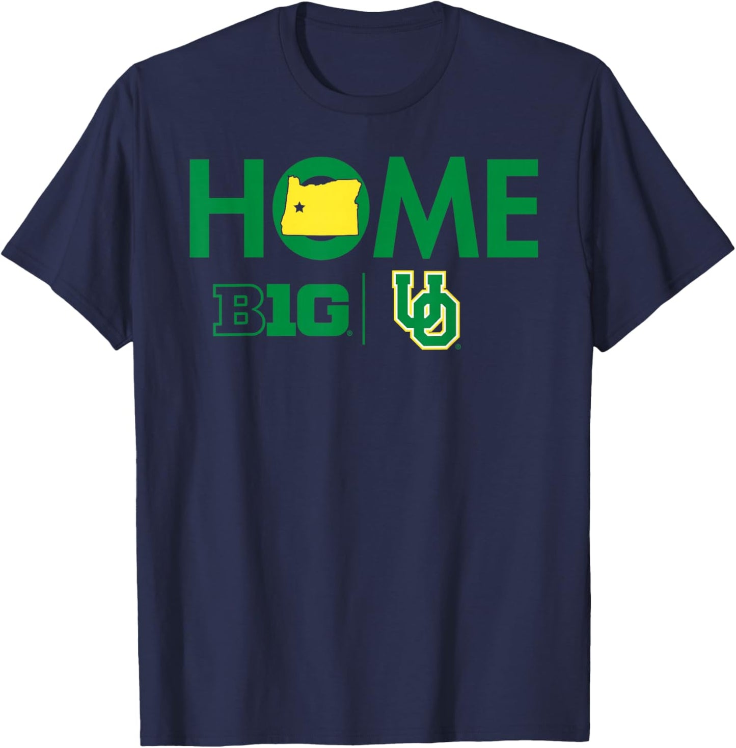 Oregon Ducks Big 10 Home Officially Licensed T-Shirt - T-Shirt | Navy