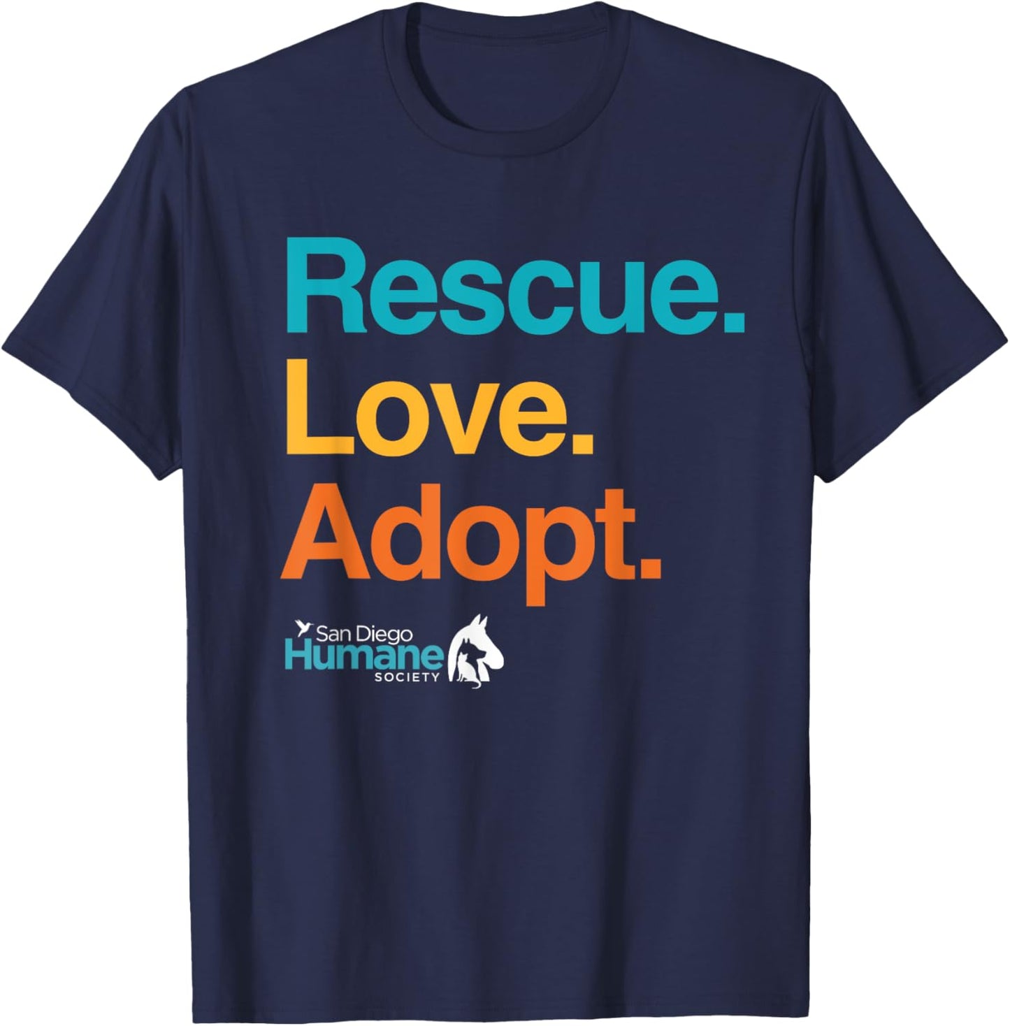 Rescue Love Adopt T-Shirt - T-Shirt | Navy