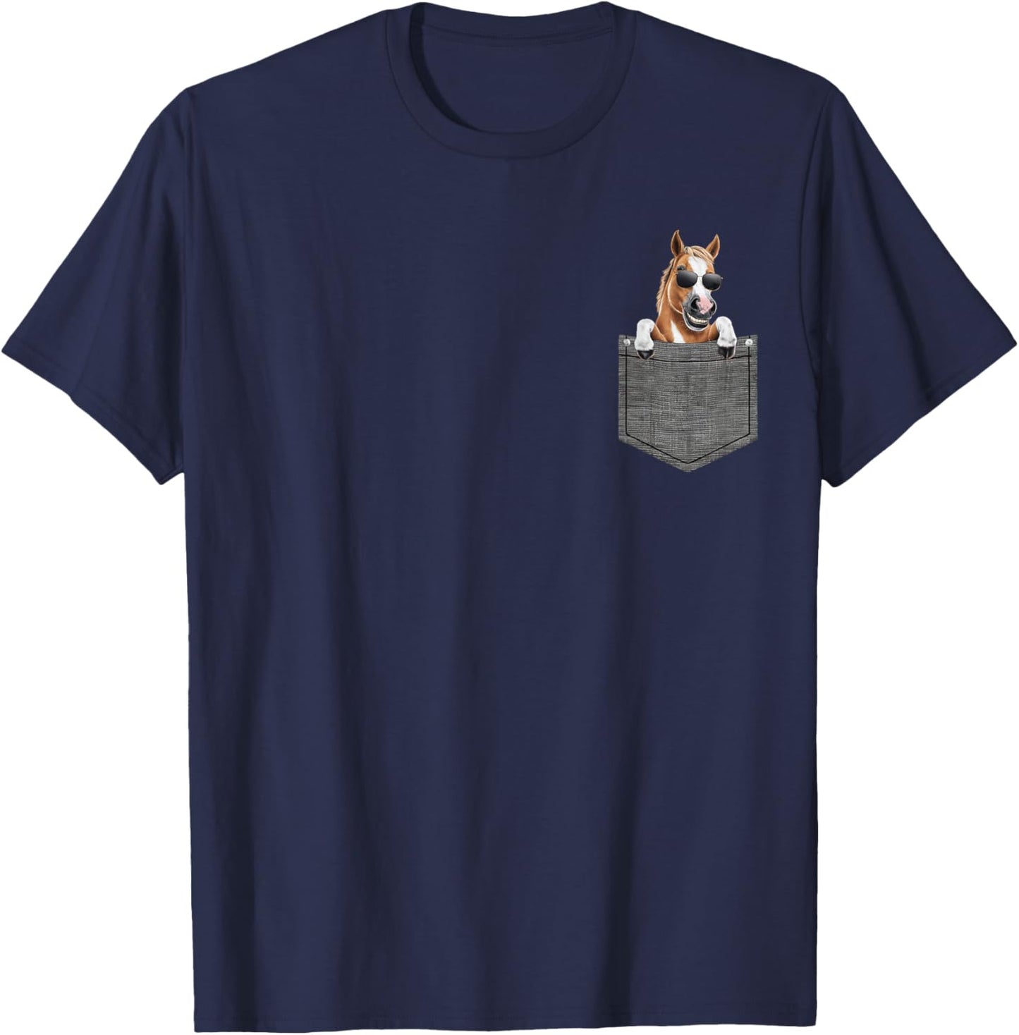 Horse in Pocket T-Shirt - T-Shirt | Navy