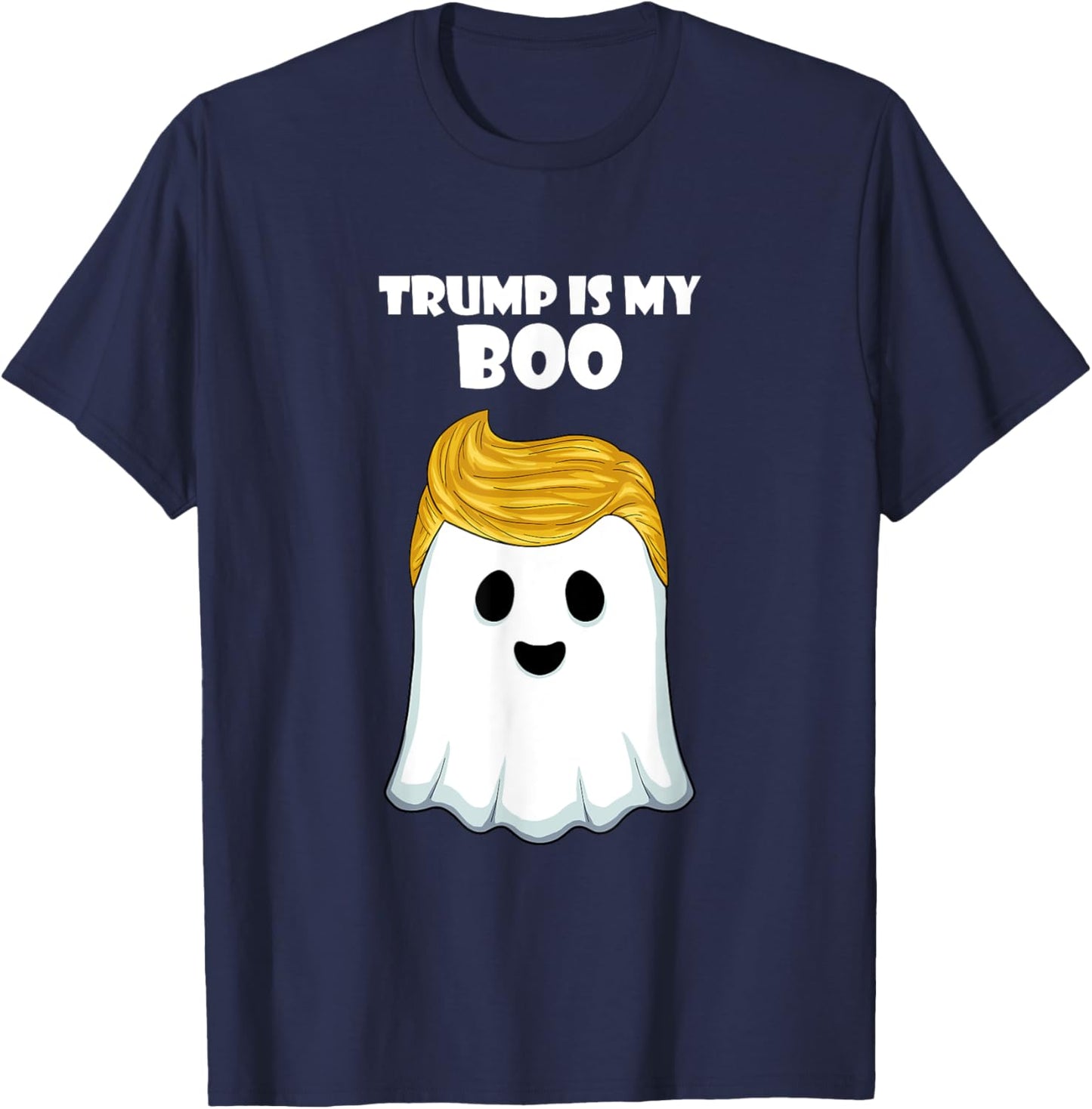 Trump 2024 Hair Funny Ghost Halloween Boo T-Shirt - T-Shirt | Navy