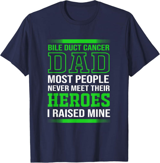 Cholangiocarcinoma Awareness Bile Duct Cancer Dad T-Shirt - T-Shirt | Navy
