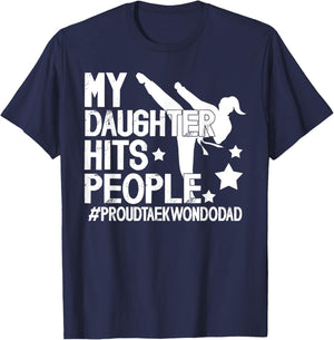 Proud Taekwondo Dad Taekwondo Father Taekwondo Fighter Dad T-Shirt - T-Shirt | Navy