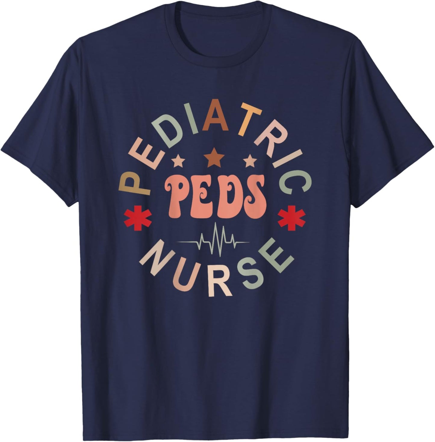 Pediatric Nurse Pediatric Emergency Nurse Peds Nurse Back Of T-Shirt - T-Shirt | Navy