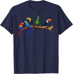 Cool Birds Art For Nerds Men Women Kids Bird Watcher Birding T-Shirt - T-Shirt | Navy
