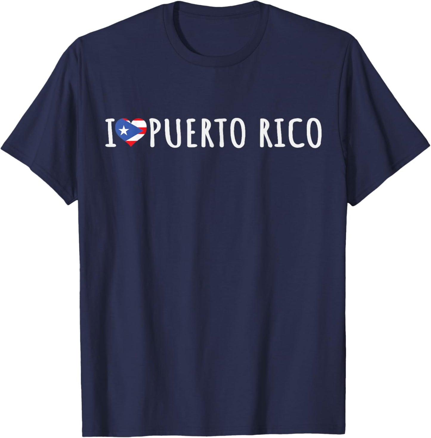 Puerto Rican Flag PR Hispanic Heritage I Love Puerto Rico T-Shirt - T-Shirt | Navy