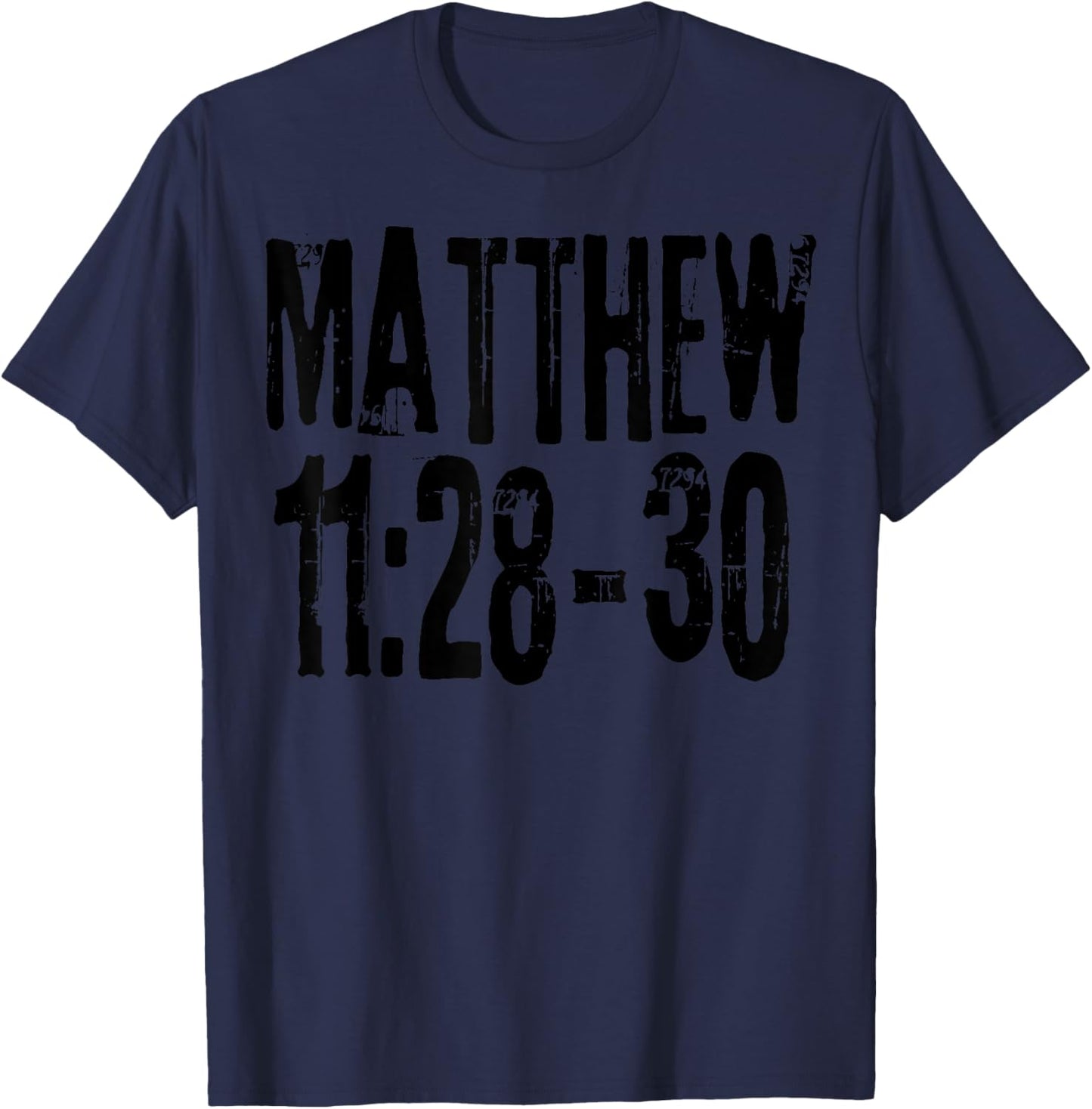 Matthew 11:28-30 Bible Verse Gods Words T-Shirt - T-Shirt | Navy