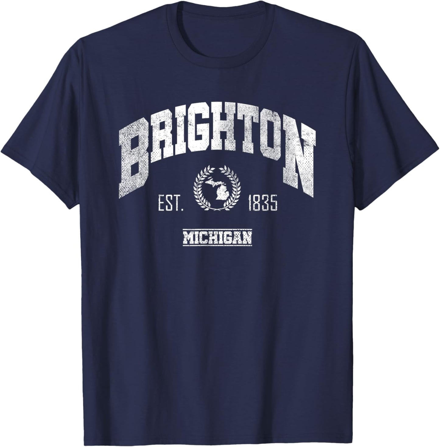 Brighton MI | Michigan | Vintage Throwback T-Shirt - T-Shirt | Navy