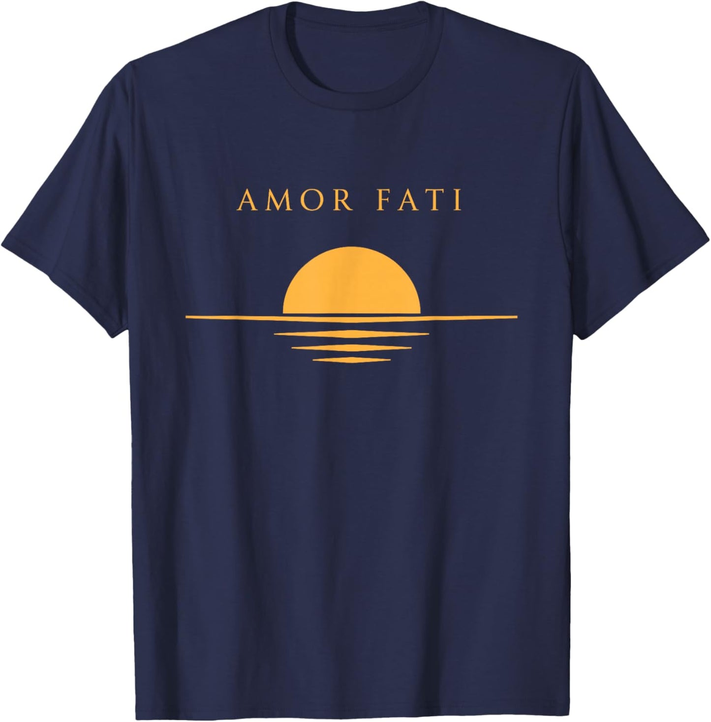 Amor Fati Stoic Philosophy Quote Marcus Aurelius Meditation T-Shirt - T-Shirt | Navy
