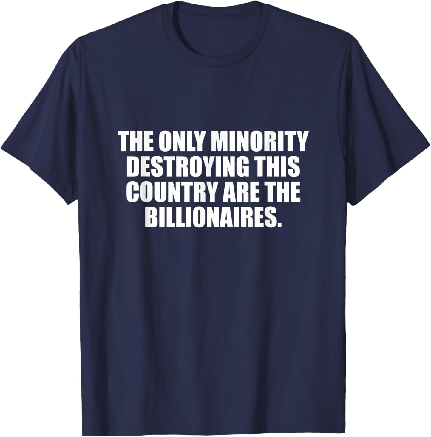 Toyo -Adults Black Small Political Satire Classic Fit Cotton 65% Polyester 35% Short Sleeve T-Shirt - T-Shirt | Navy