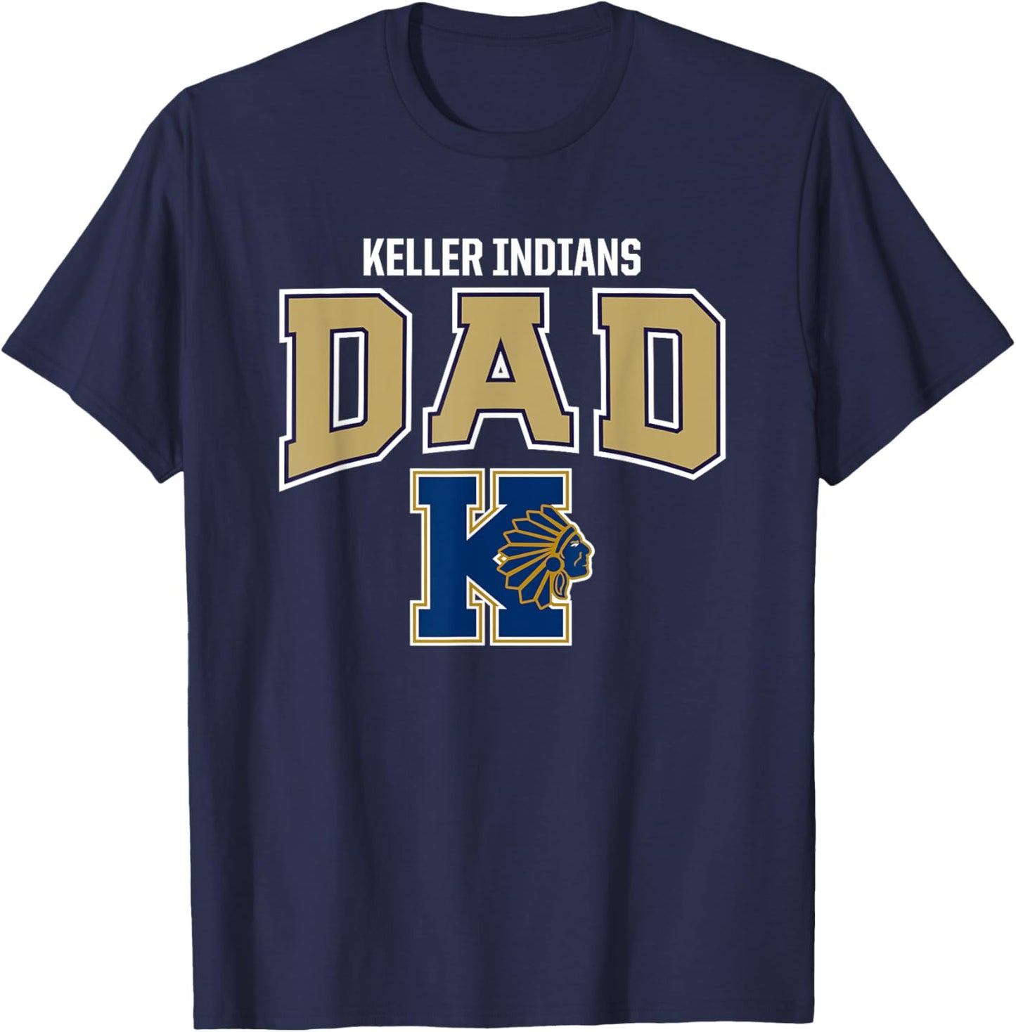 Keller Indians Logo Dad HS T-Shirt - T-Shirt | Navy