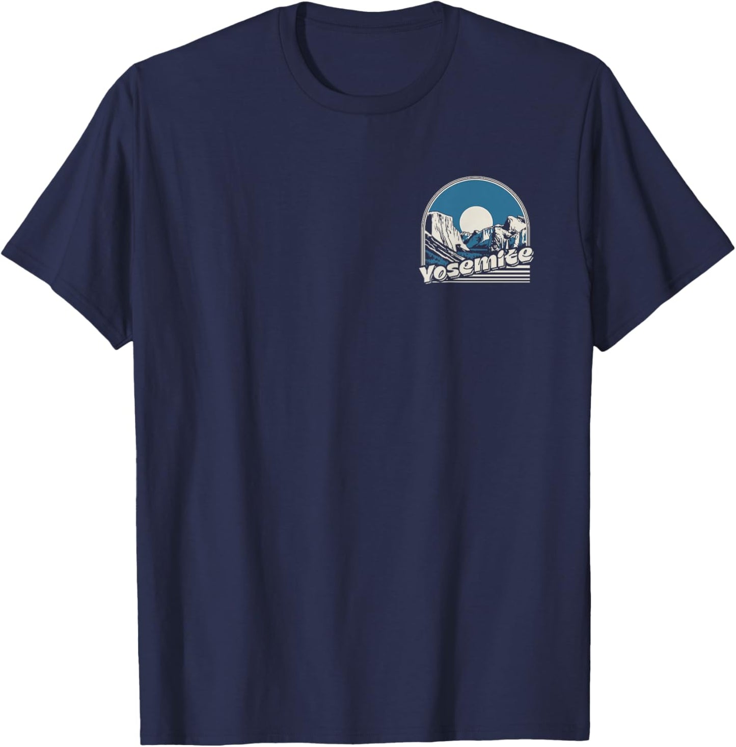 Yosemite National Park Retro (Design on Front and Back) T-Shirt - T-Shirt | Navy