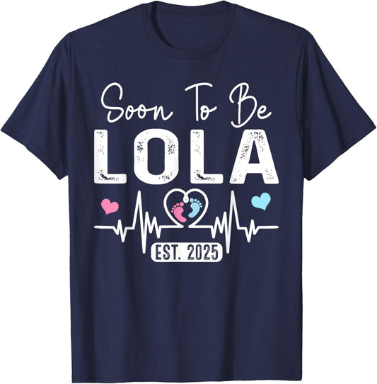 Vintage Soon To Be Lola Est. 2025 New Lola T-Shirt - T-Shirt | Navy